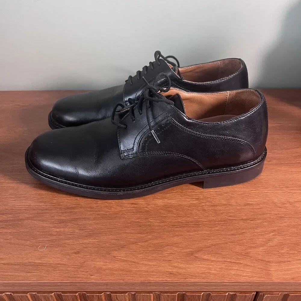 Johnston & Murphy Men’s Black Leather Derby Dress Shoes Lace-Up 11 M Lined